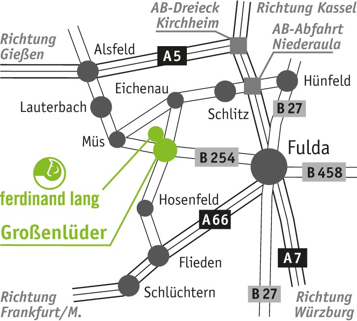 Anfahrt: Ferdinand Lang Shop, Großenlüder